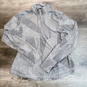 Brooks Run Happy Long Sleeve Half Zip Long Sleeve Activewear Top Geometric Print